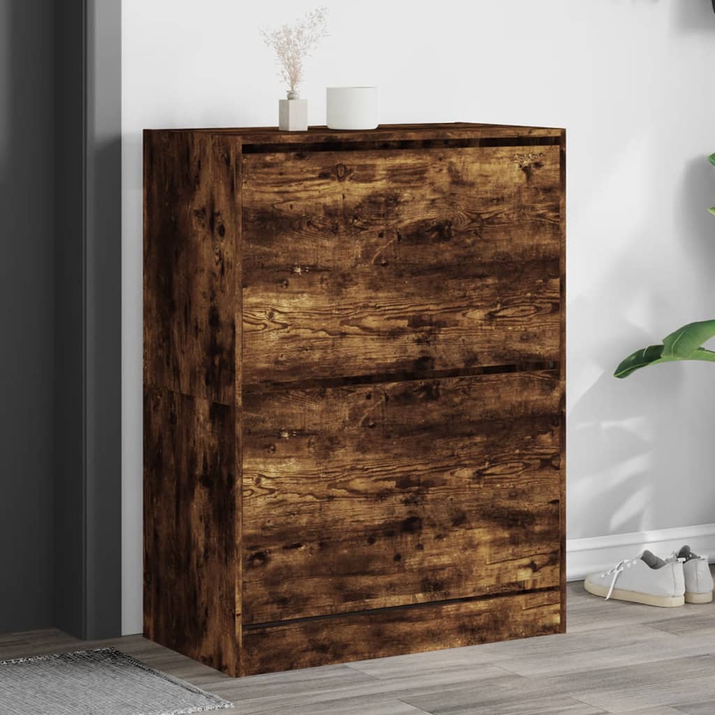 Scarpiera In Legno Multistrato Rovere Fumo