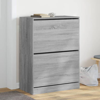 Scarpiera 60X34X96,5 Cm In Legno Multistrato Grigio Sonoma