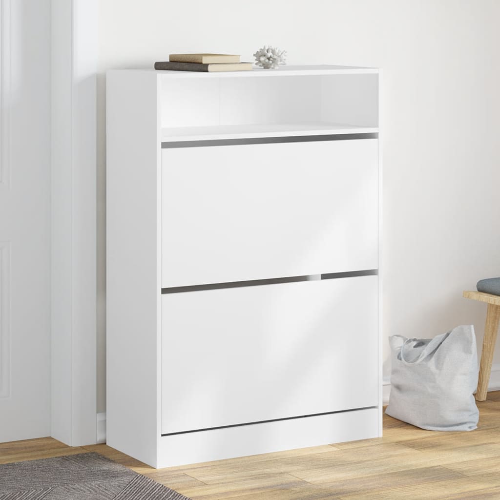 Scarpiera Nera 60X34X116 Cm In Legno Multistrato