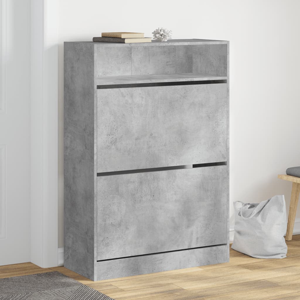 Scarpiera Nera 60X34X116 Cm In Legno Multistrato