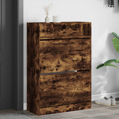 Scarpiera Nera 60X34X116 Cm In Legno Multistrato