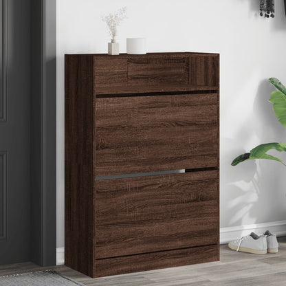 Scarpiera Nera 60X34X116 Cm In Legno Multistrato