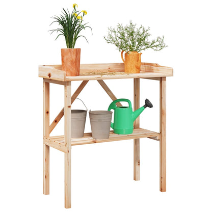 Tavolo Piante Con Ripiano 78X38X,82,5Cm Massello Abete