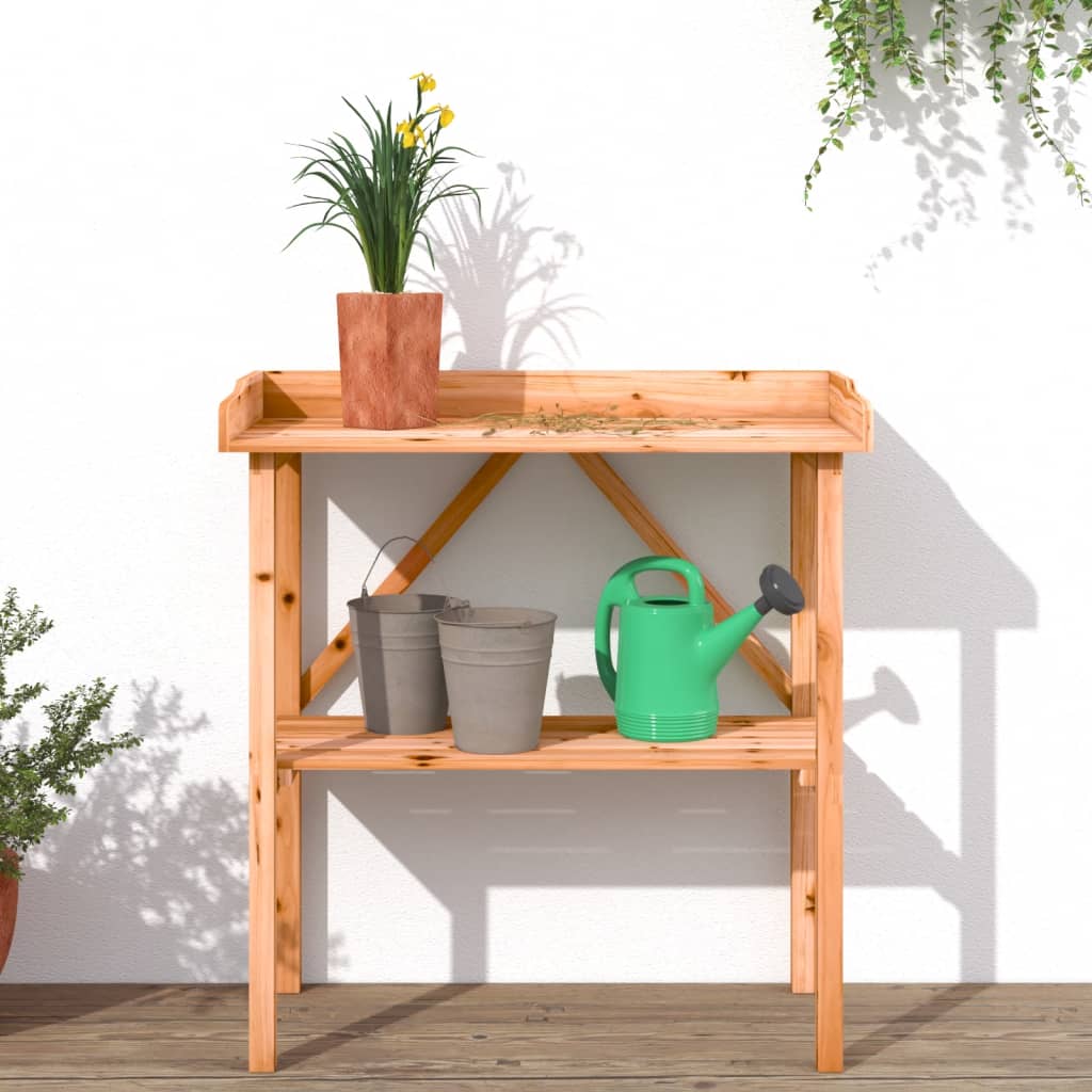 Tavolo Piante Con Ripiano 78X38X,82,5Cm Massello Abete