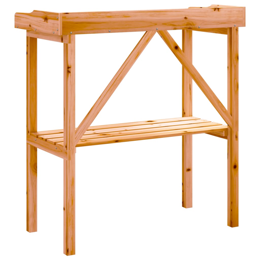 Tavolo Piante Con Ripiano 78X38X,82,5Cm Massello Abete