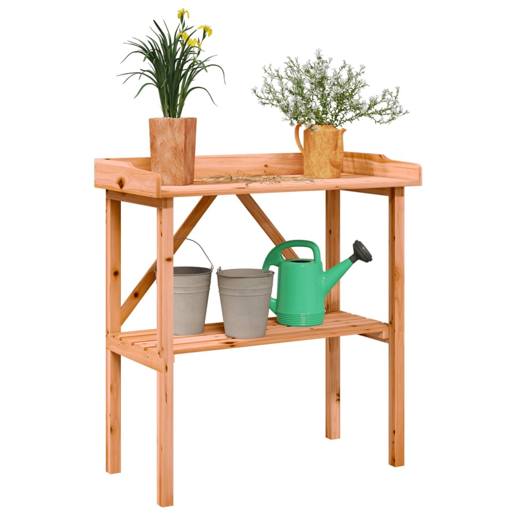 Tavolo Piante Con Ripiano 78X38X,82,5Cm Massello Abete