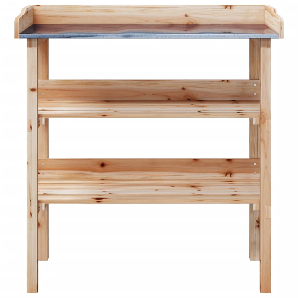 Tavolo Piante Con Ripiani 78X38X,82,5Cm Legno Massello Abete
