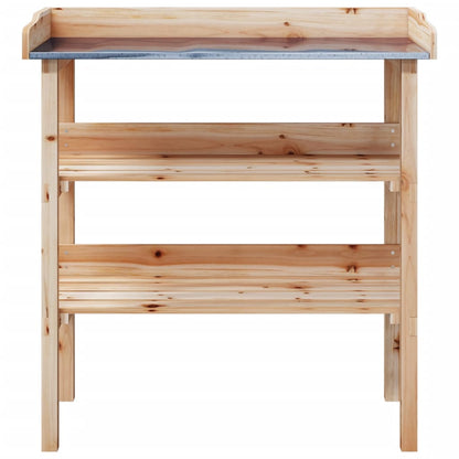 Tavolo Piante Con Ripiani 78X38X,82,5Cm Legno Massello Abete