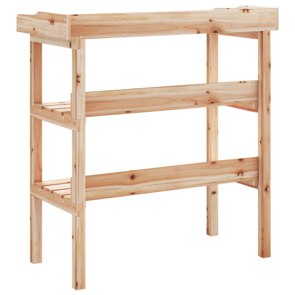 Tavolo Piante Con Ripiani 78X38X,82,5Cm Legno Massello Abete