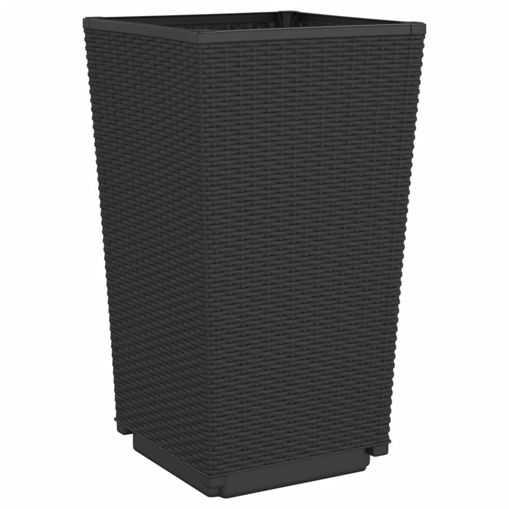 Fioriere Da Giardino 2 Pz Nere 32,5X32,5X57 Cm In Pp