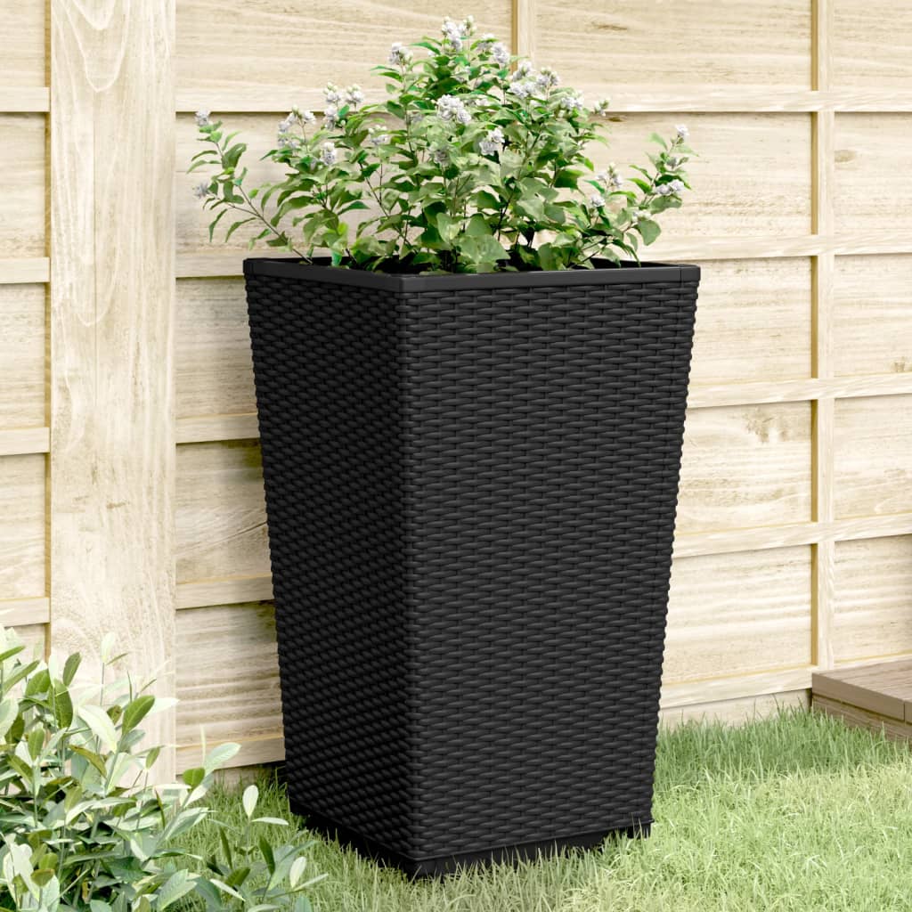 Fioriere Da Giardino 2 Pz Nere 32,5X32,5X57 Cm In Pp