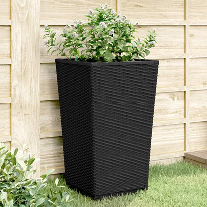 Fioriere Da Giardino 2 Pz Nere 32,5X32,5X57 Cm In Pp
