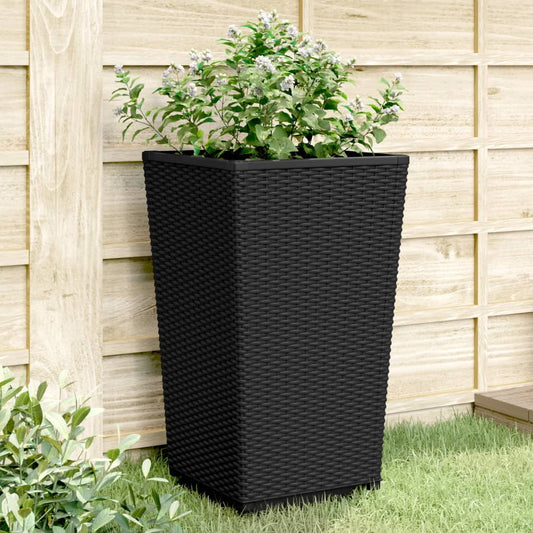 Fioriere Da Giardino 2 Pz Nere 32,5X32,5X57 Cm In Pp