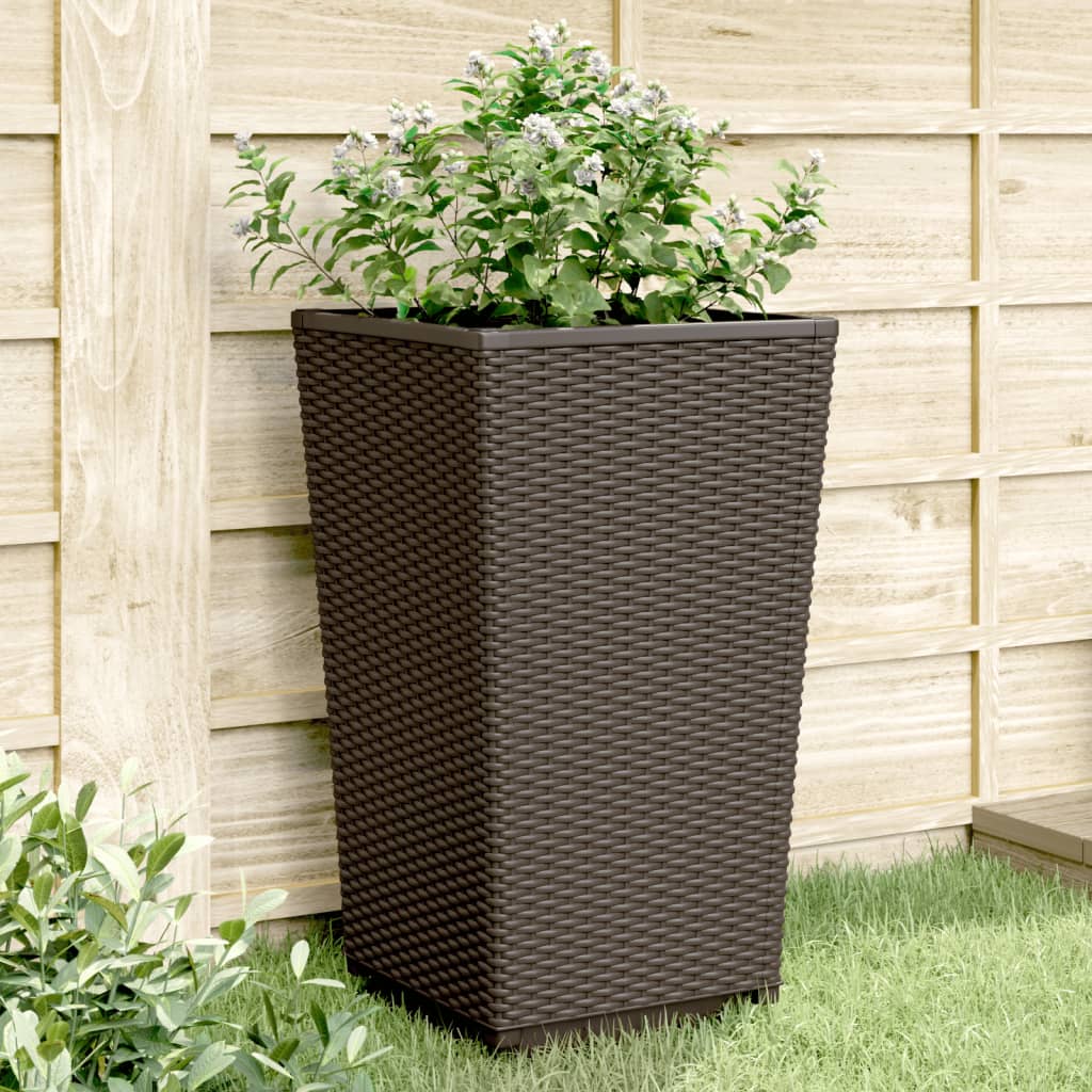 Fioriere Da Giardino 2 Pz Nere 32,5X32,5X57 Cm In Pp