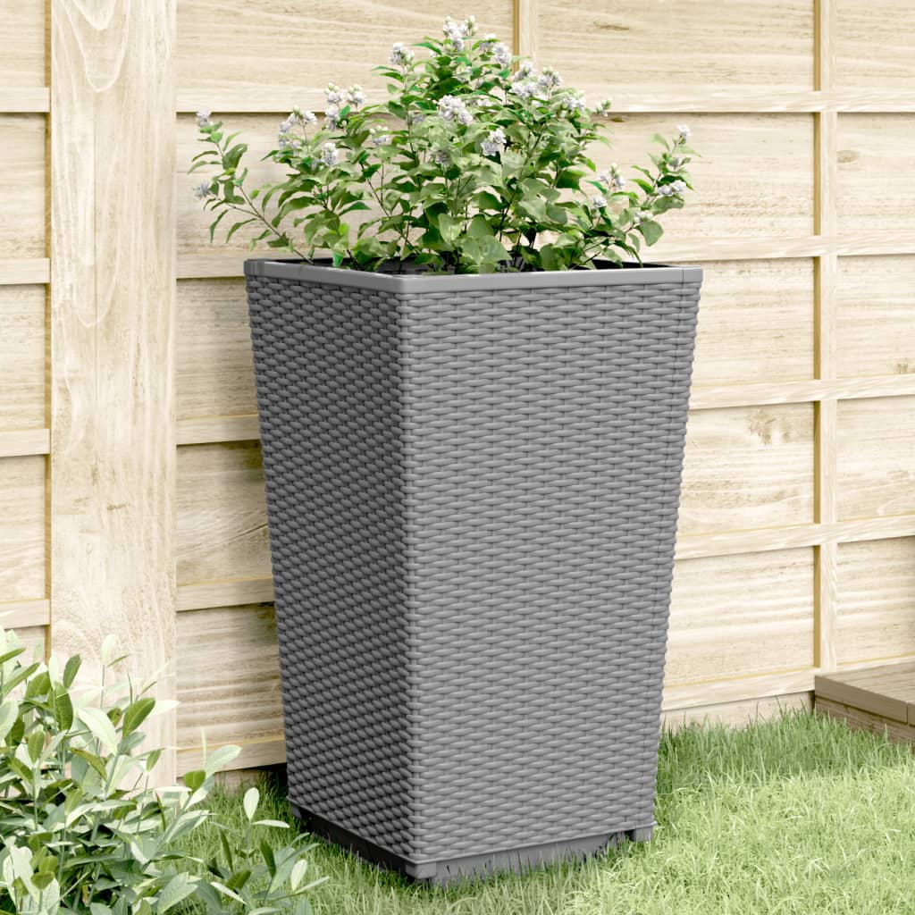 Fioriere Da Giardino 2 Pz Nere 32,5X32,5X57 Cm In Pp