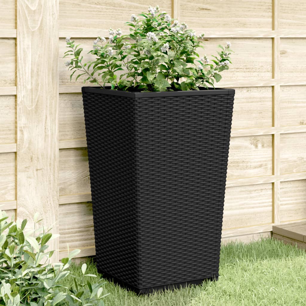 Fioriere Da Giardino 2 Pz Nere 32,5X32,5X57 Cm In Pp