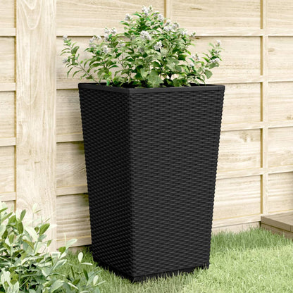 Fioriere Da Giardino 2 Pz Nere 32,5X32,5X57 Cm In Pp