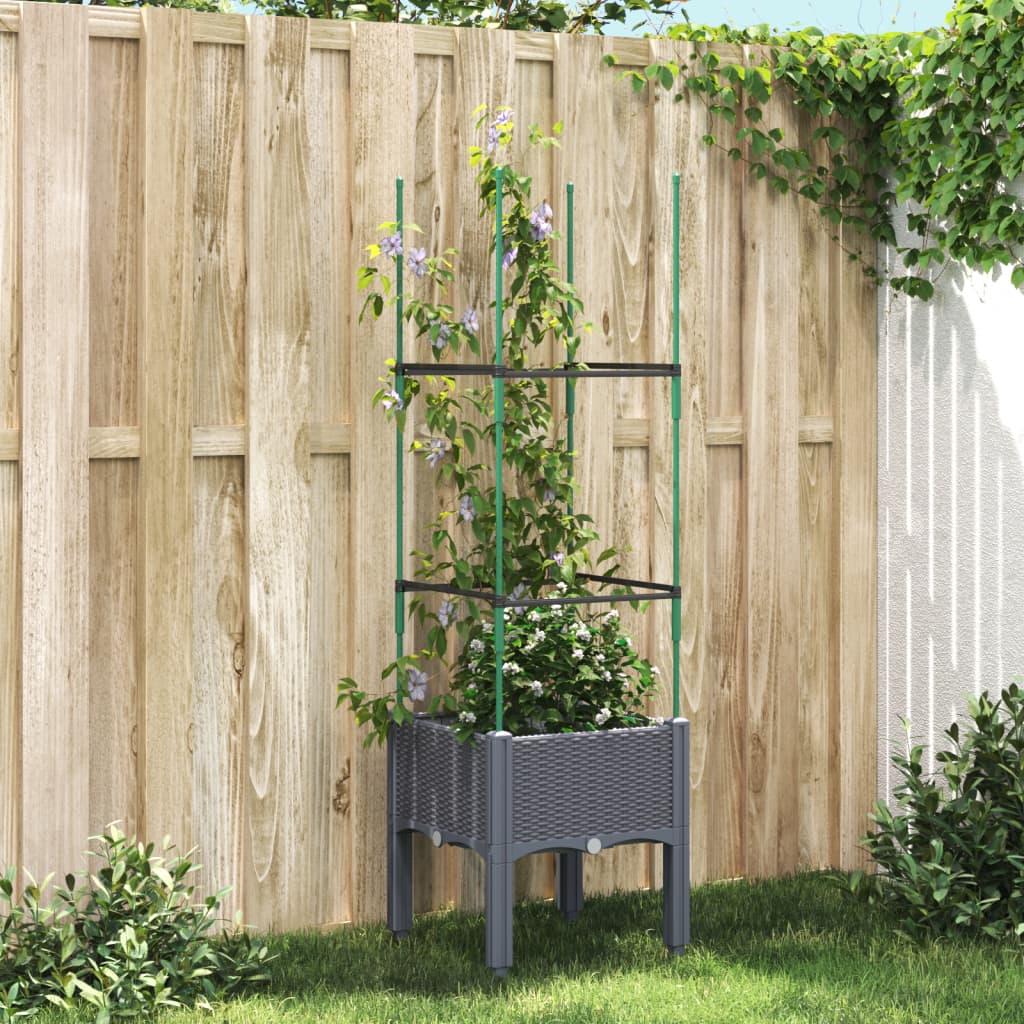 Fioriera Da Giardino Con Traliccio 120X40X142,5Cm In Pp