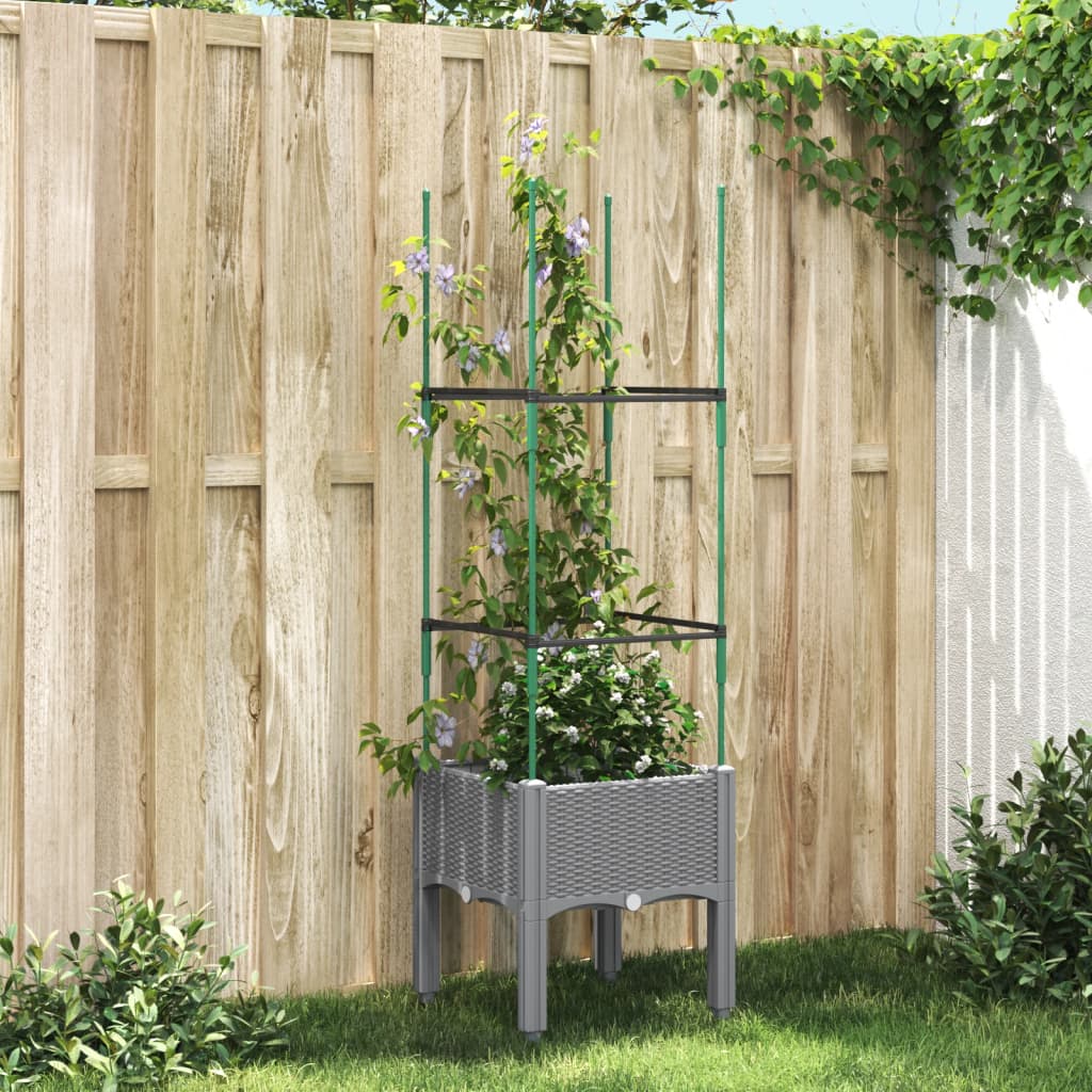 Fioriera Da Giardino Con Traliccio 120X40X142,5Cm In Pp