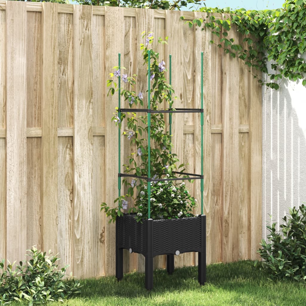 Fioriera Da Giardino Con Traliccio 120X40X142,5Cm In Pp