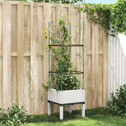 Fioriera Da Giardino Con Traliccio 120X40X142,5Cm In Pp