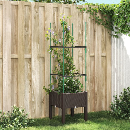 Fioriera Da Giardino Con Traliccio 120X40X142,5Cm In Pp