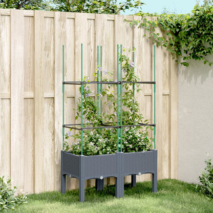 Fioriera Da Giardino Con Traliccio 120X40X142,5Cm In Pp