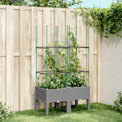 Fioriera Da Giardino Con Traliccio 120X40X142,5Cm In Pp
