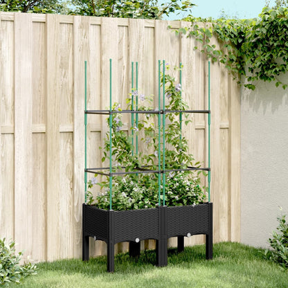 Fioriera Da Giardino Con Traliccio 120X40X142,5Cm In Pp