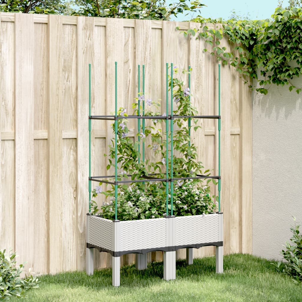 Fioriera Da Giardino Con Traliccio 120X40X142,5Cm In Pp