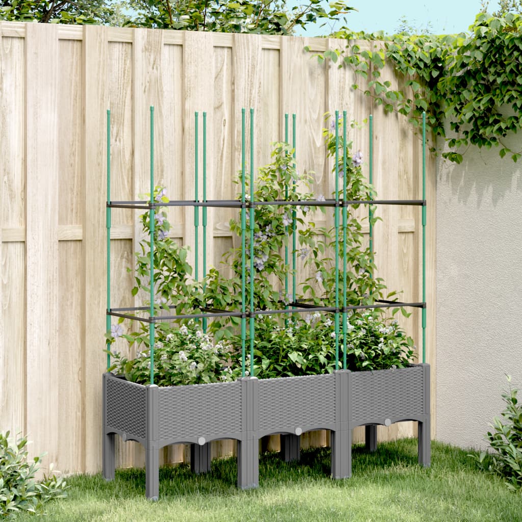 Fioriera Da Giardino Con Traliccio 120X40X142,5Cm In Pp