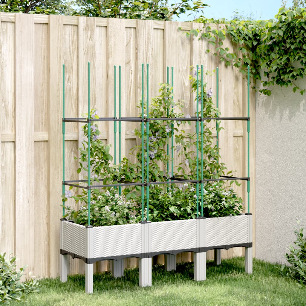 Fioriera Da Giardino Con Traliccio 120X40X142,5Cm In Pp