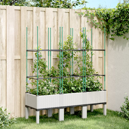 Fioriera Da Giardino Con Traliccio 120X40X142,5Cm In Pp