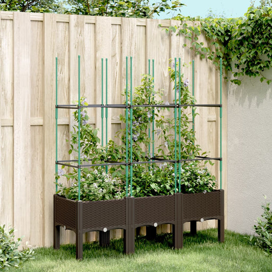 Fioriera Da Giardino Con Traliccio 120X40X142,5Cm In Pp