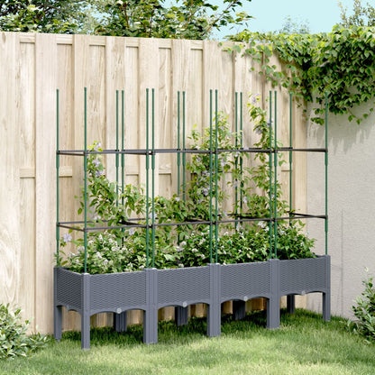 Fioriera Da Giardino Con Traliccio 120X40X142,5Cm In Pp