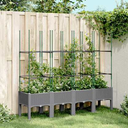 Fioriera Da Giardino Con Traliccio 120X40X142,5Cm In Pp