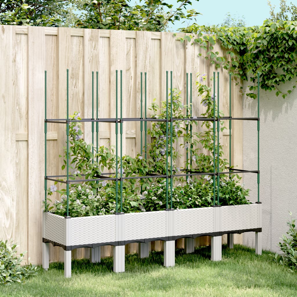 Fioriera Da Giardino Con Traliccio 120X40X142,5Cm In Pp