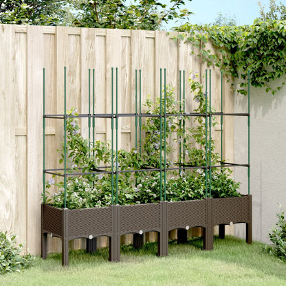 Fioriera Da Giardino Con Traliccio 120X40X142,5Cm In Pp