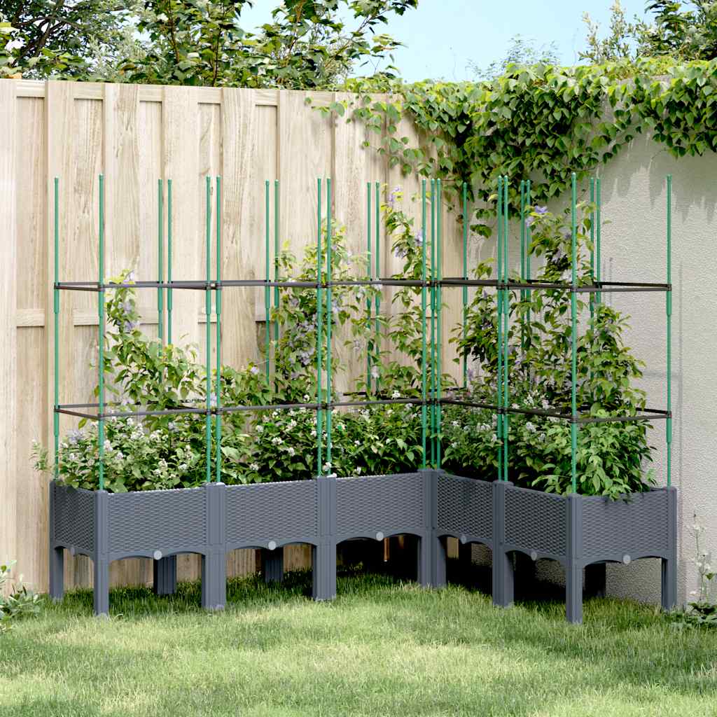 Fioriera Da Giardino Con Traliccio 120X40X142,5Cm In Pp