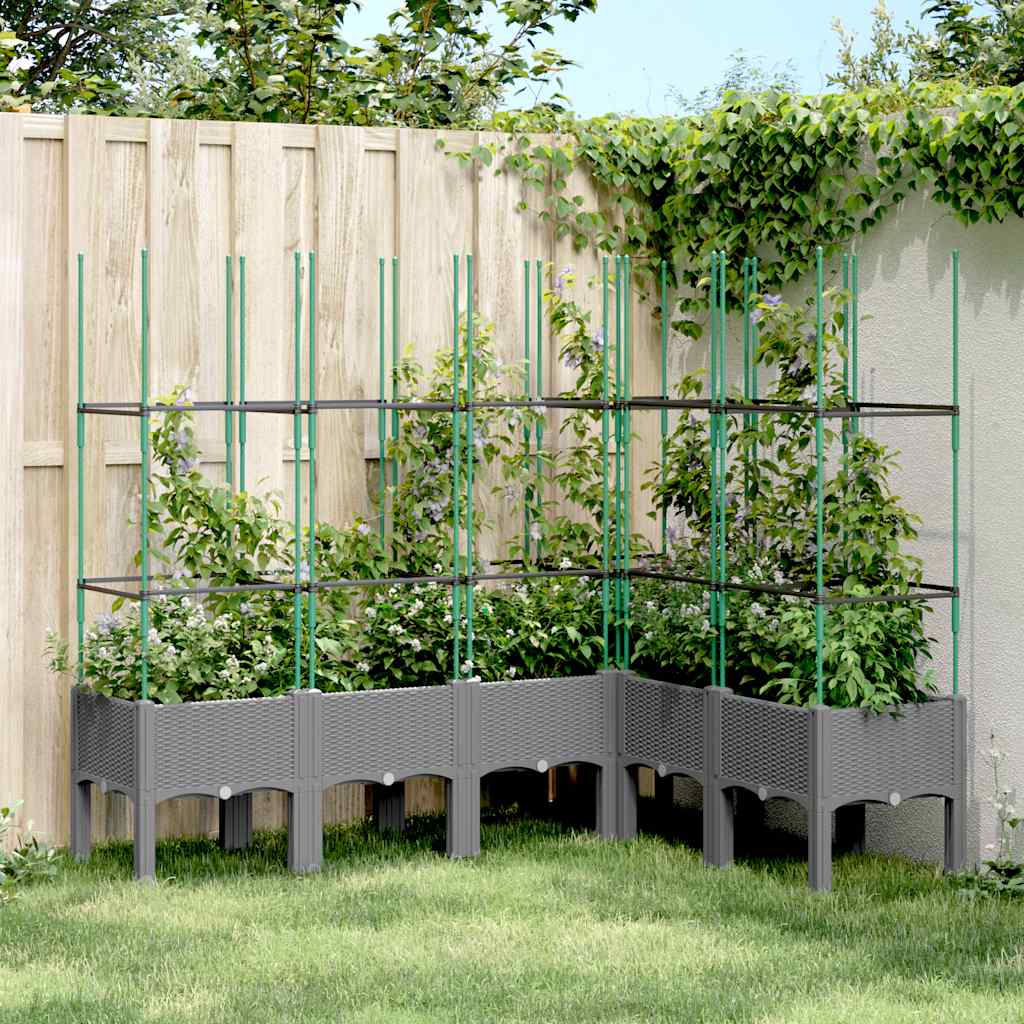 Fioriera Da Giardino Con Traliccio 120X40X142,5Cm In Pp