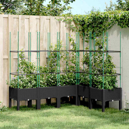 Fioriera Da Giardino Con Traliccio 120X40X142,5Cm In Pp