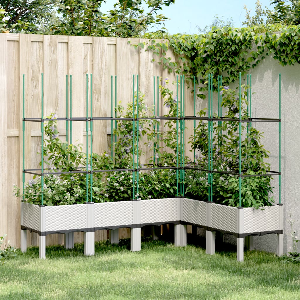Fioriera Da Giardino Con Traliccio 120X40X142,5Cm In Pp