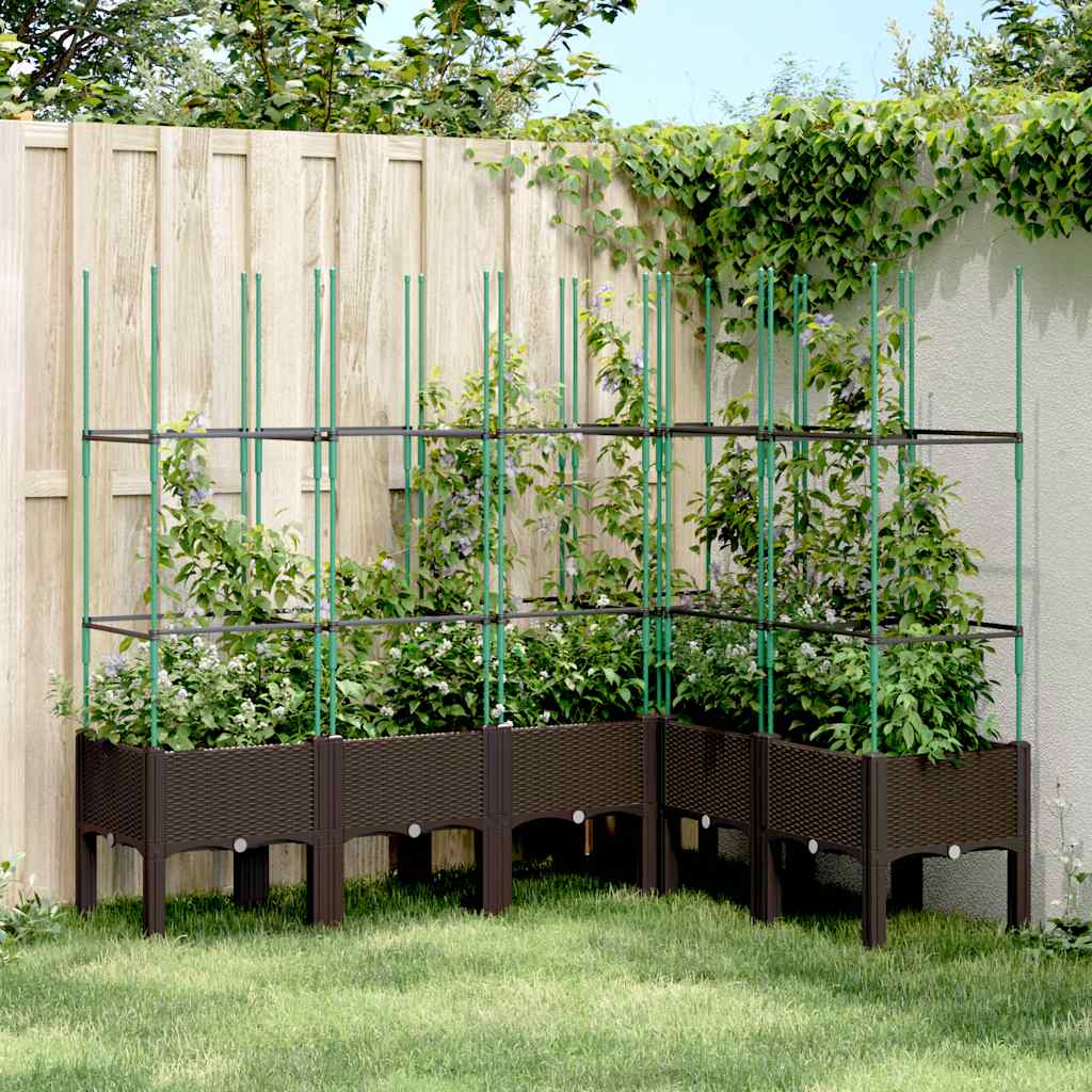 Fioriera Da Giardino Con Traliccio 120X40X142,5Cm In Pp