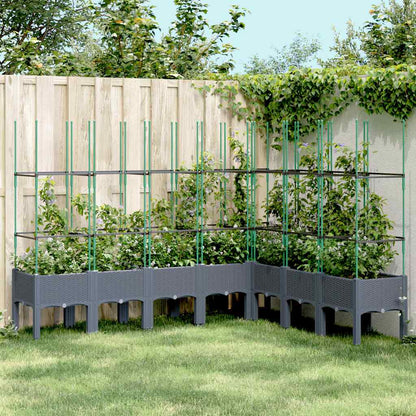 Fioriera Da Giardino Con Traliccio 120X40X142,5Cm In Pp