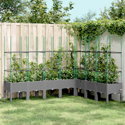 Fioriera Da Giardino Con Traliccio 120X40X142,5Cm In Pp