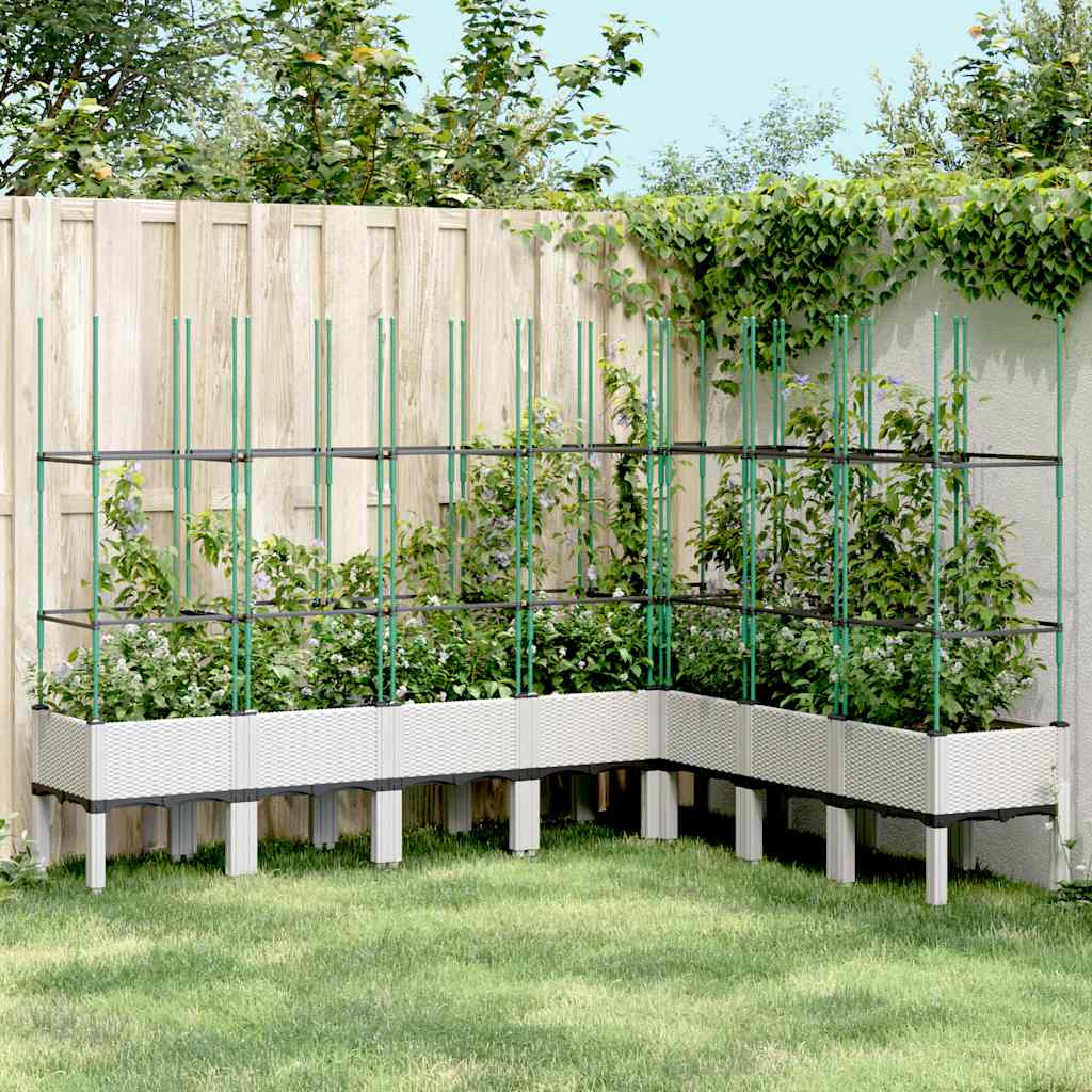 Fioriera Da Giardino Con Traliccio 120X40X142,5Cm In Pp