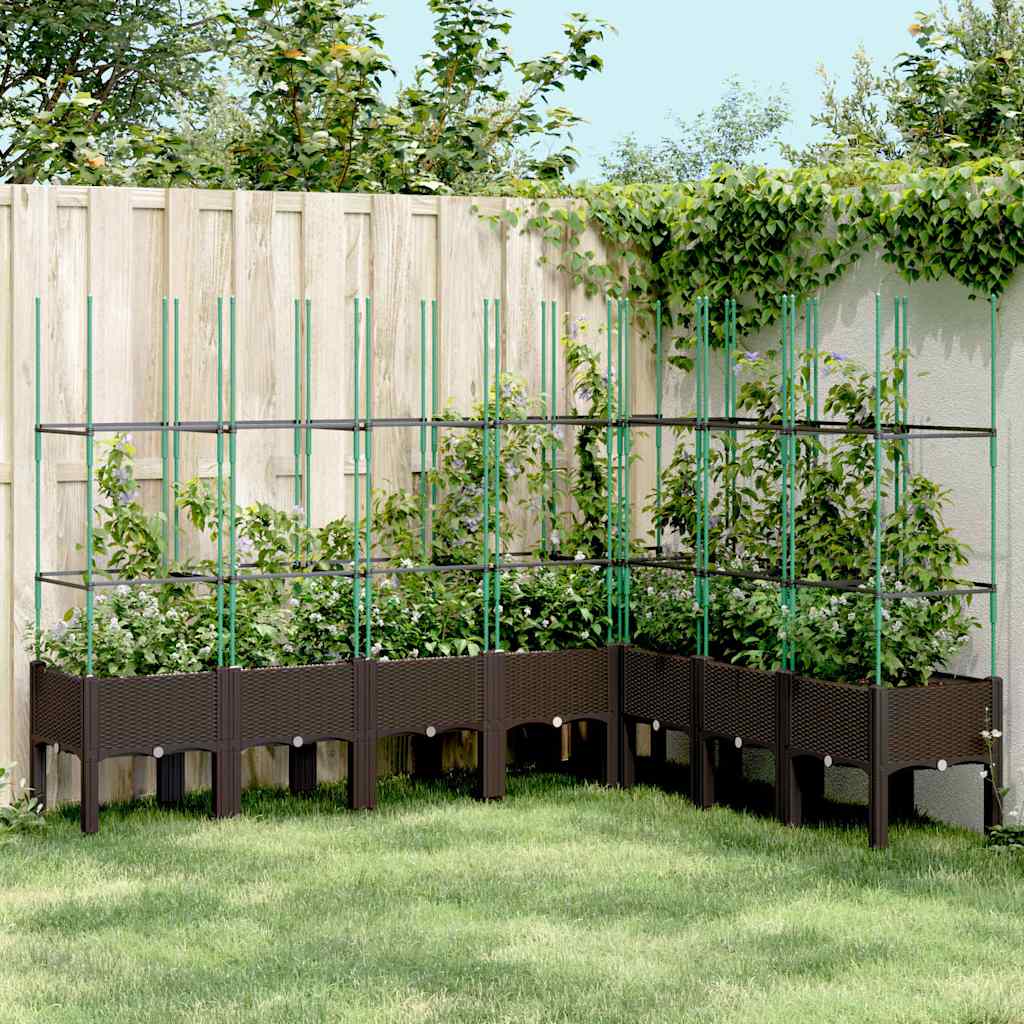 Fioriera Da Giardino Con Traliccio 120X40X142,5Cm In Pp
