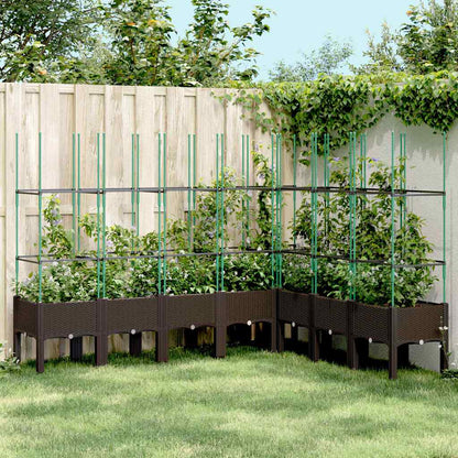 Fioriera Da Giardino Con Traliccio 120X40X142,5Cm In Pp