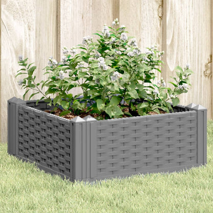 Fioriera Da Giardino Con Picchetti Nera Pp