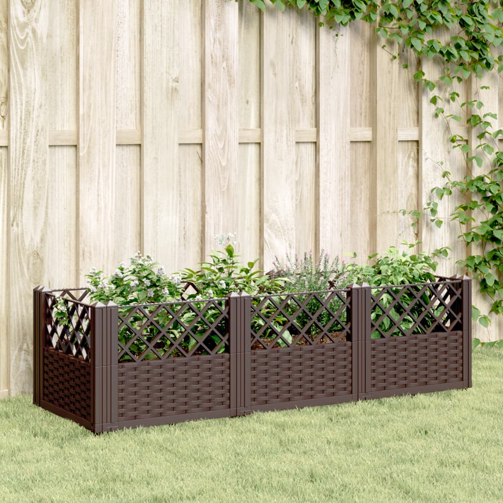 Fioriera Da Giardino Con Picchetti Nera Pp